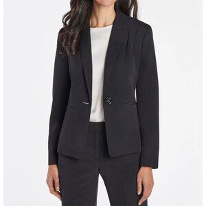 Kasper Separates Suit Jacket Blazer 18 Black Classic Single Button Crepe NEW